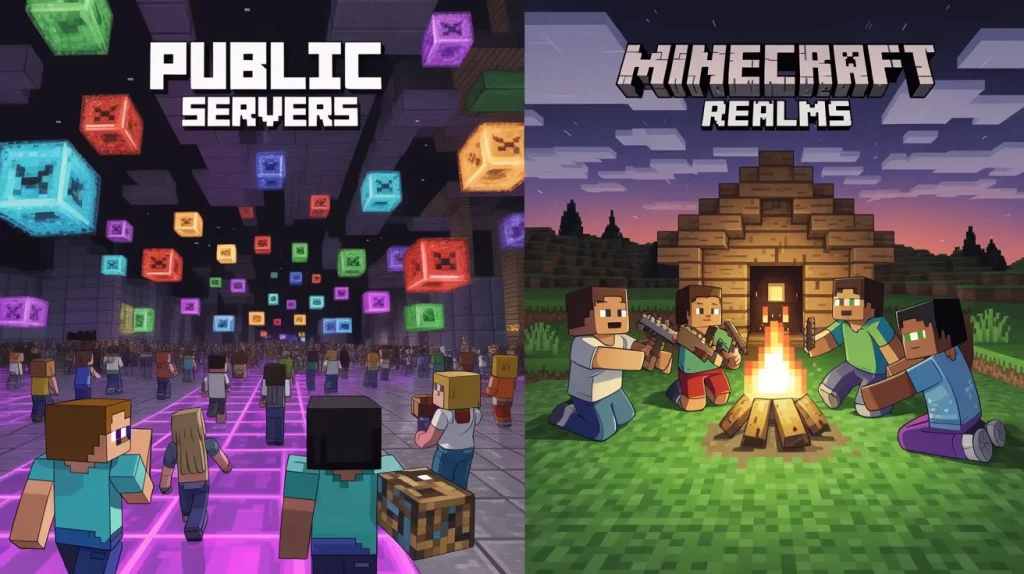 The Truth About Minecraft Mobile Multiplayer: Servers, Realms, and Lag Fixes 2 a split screen digital artwork in a dist RZEmkCtPTQiSv80WauZ rA P3M8JPMR G3xvSy58xB2g